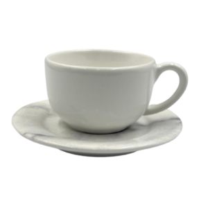 Conjunto de 6 Xícaras de Café com Pires Mármore